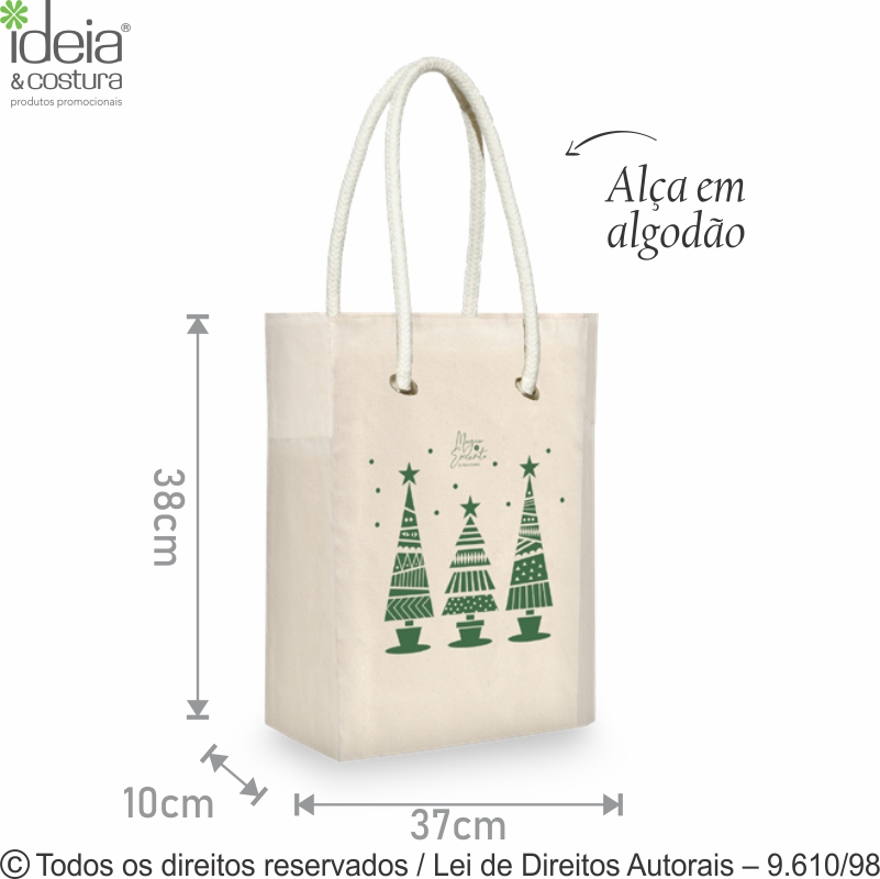 198L SACOLA DE LONA LEVE 240G 29X37X13CM