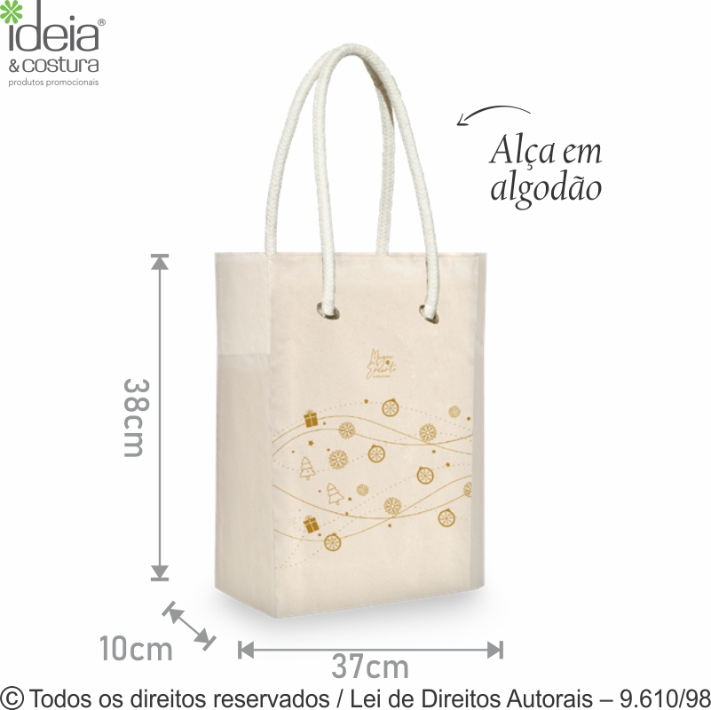 198L SACOLA DE LONA LEVE 240G 29X37X13CM