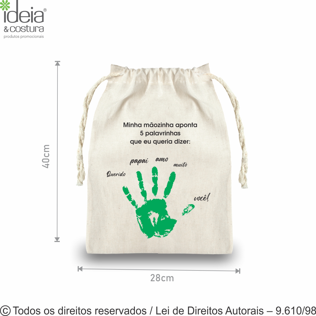 ORGANIZADOR DE ALGODAO 160G 28X40CM NATURAL 506A