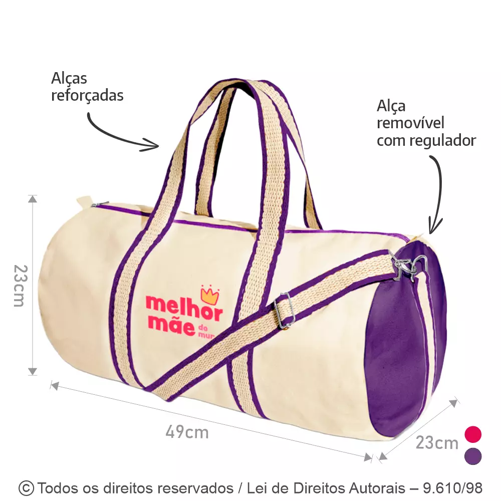 BOLSA DE VIAGEM EM LONA 240G 49X23X23CM 330LLC