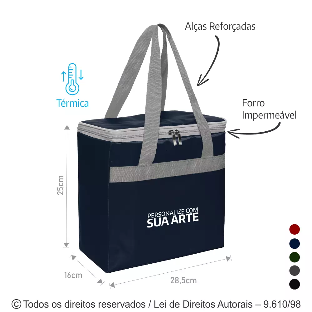 BOLSA TERMICA 12 LITROS EM CORDOBA 28,5x25x16CM 243CB