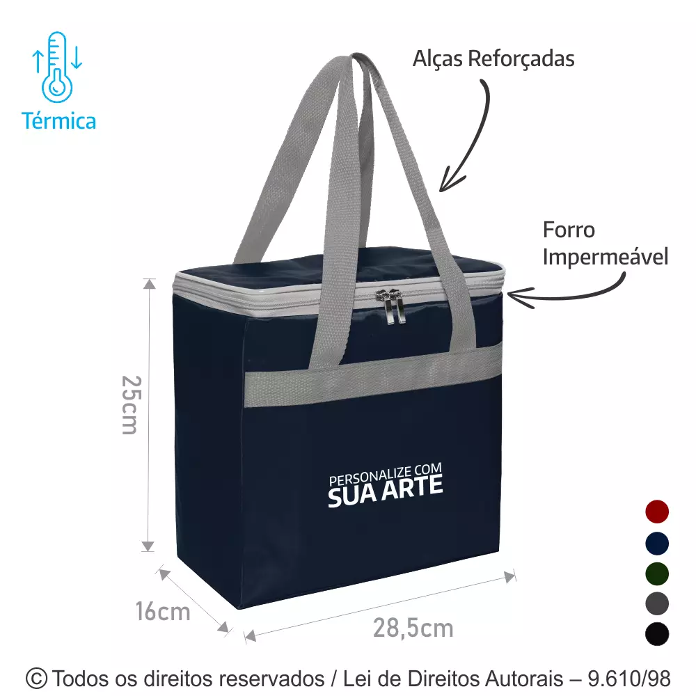 BOLSA TERMICA 12 LITROS EM CORDOBA 28,5x25x16CM 243CB