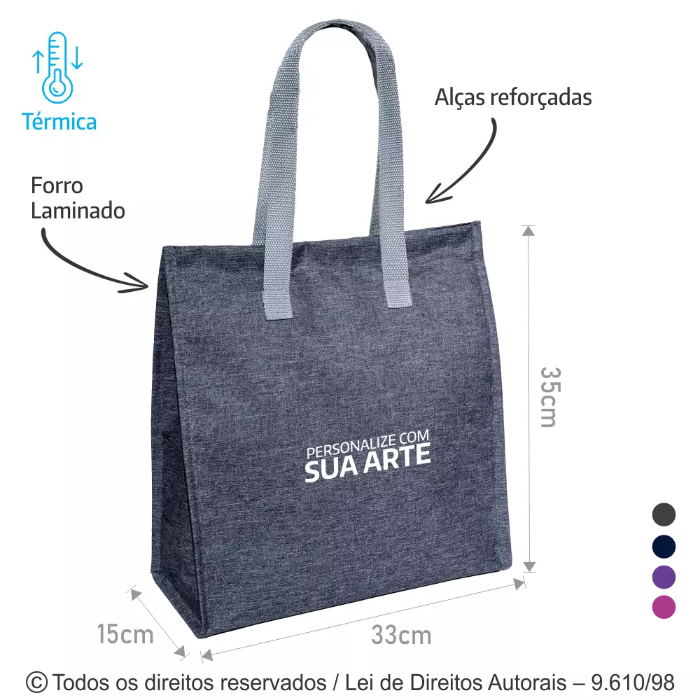 BOLSA TERMICA 17 LITROS TECIDO MESCLA 33x35x15CM 281M