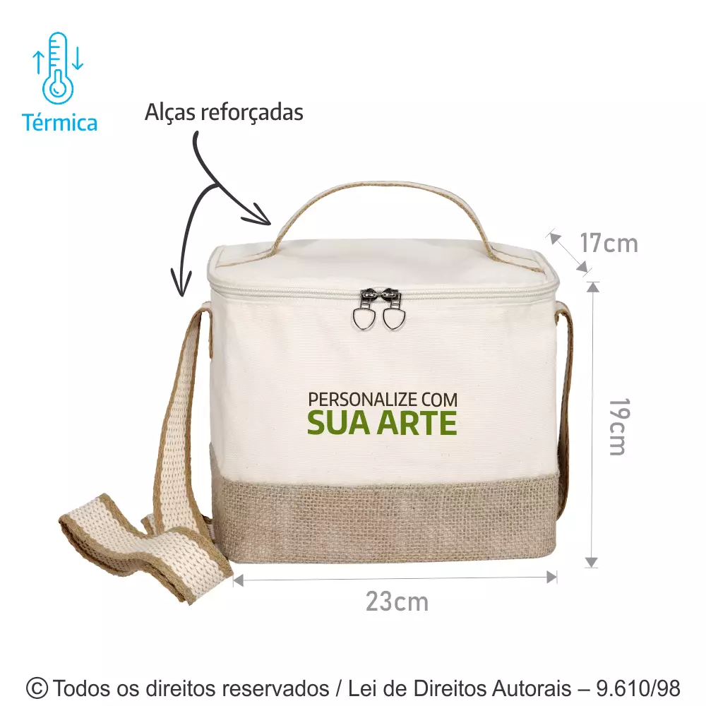 BOLSA TERMICA 7 LITROS DE LONA 240G 23X19X17CM 137LJ