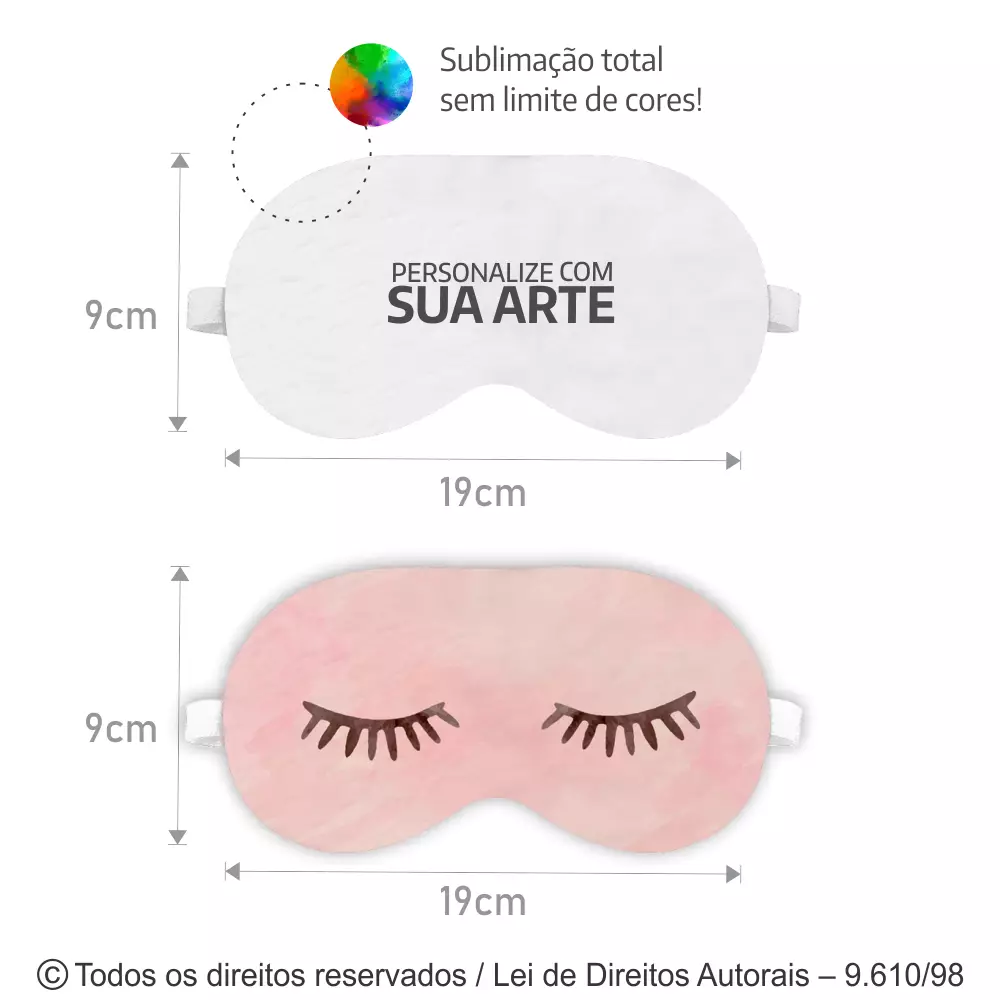 MÁSCARA DE DORMIR MICROFIBRA 19X9CM BRANCO 196