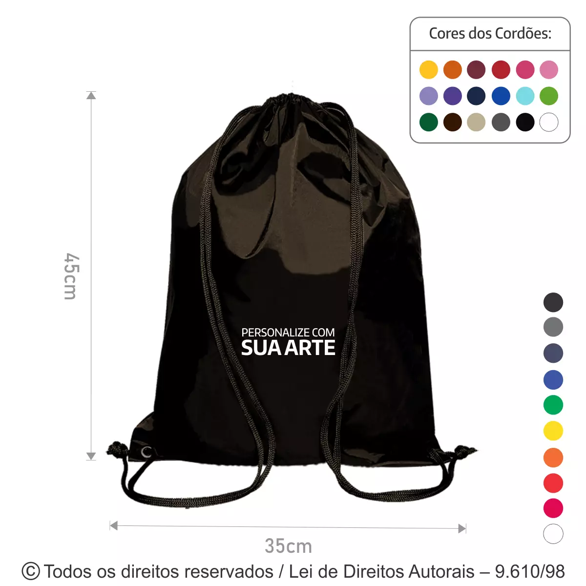 MOCHILA DE NYLON EMBORRACHADO 35X45CM M5