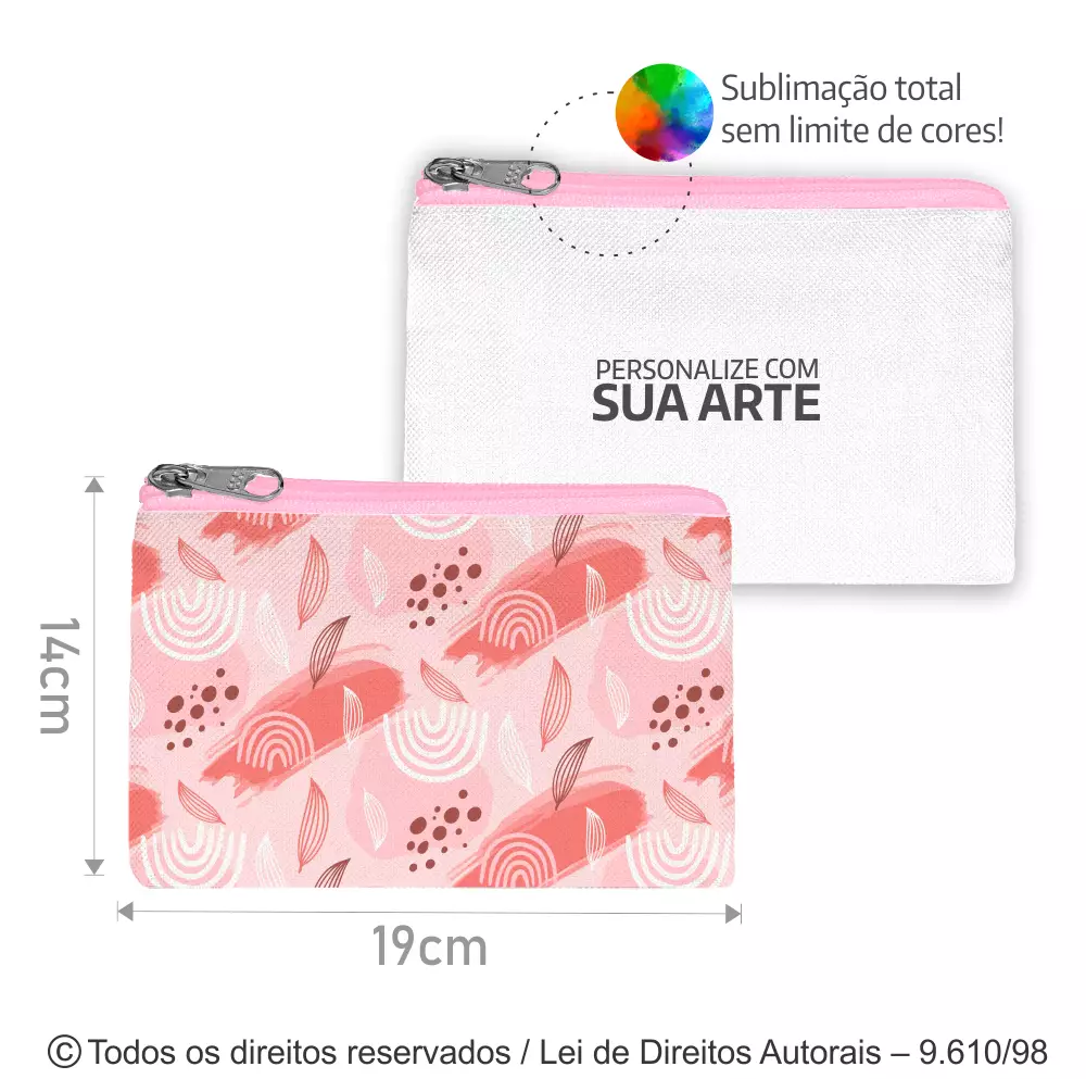 NECESSAIRE DE CORDOBA 19X14CM BRANCO COM ROSA N70C