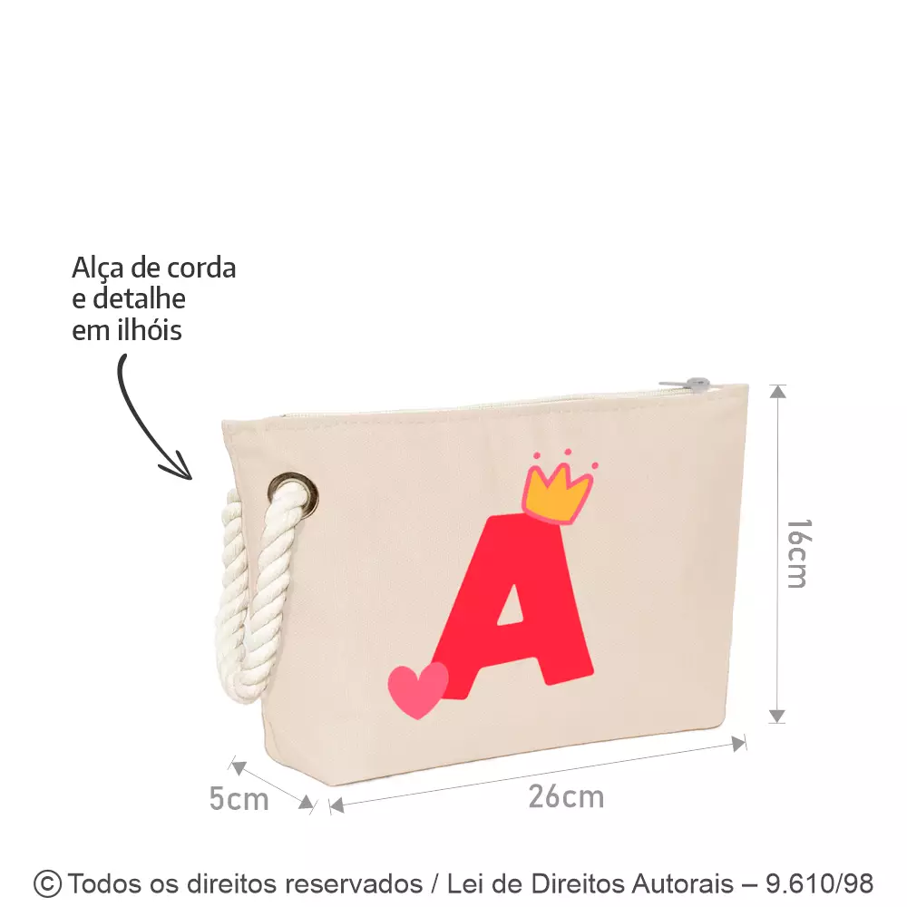 NECESSAIRE LONA 240G COM FORRO 26X16X5CM N94L