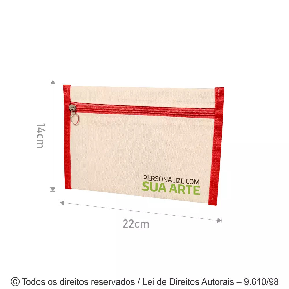 ORGANIZADOR DE LONA 240G 22X14CM CRU COM ROSA BEBE 070L