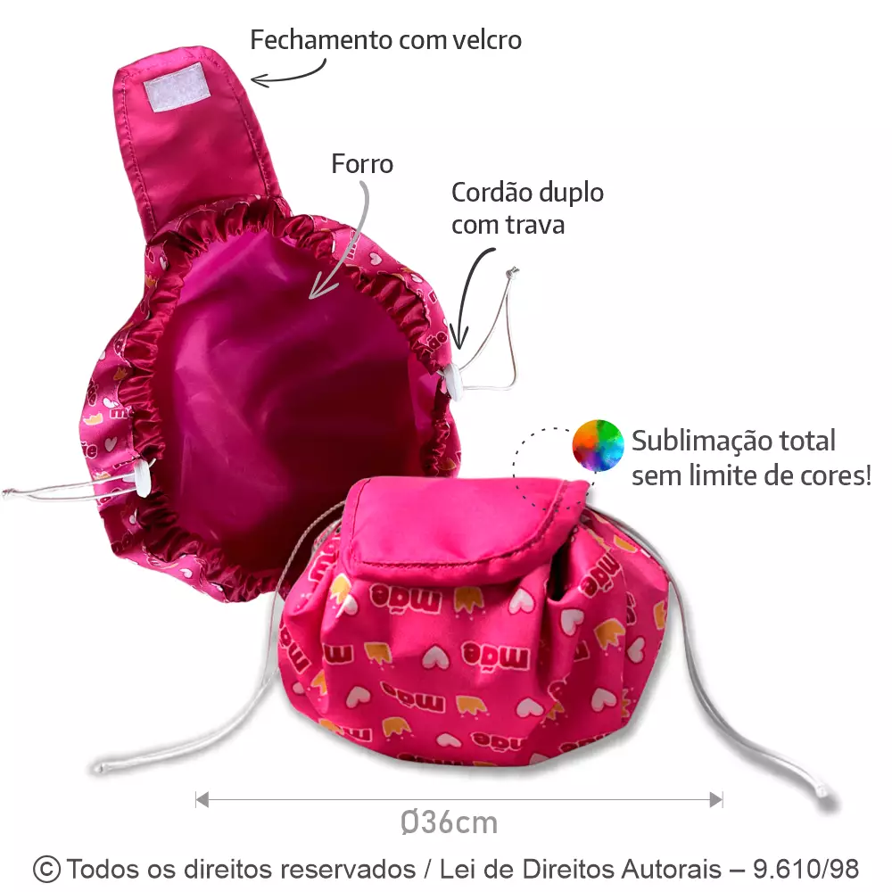 PORTA MAQUIAGEM  DE POLIESTER 36CM DIAMETRO N106PL