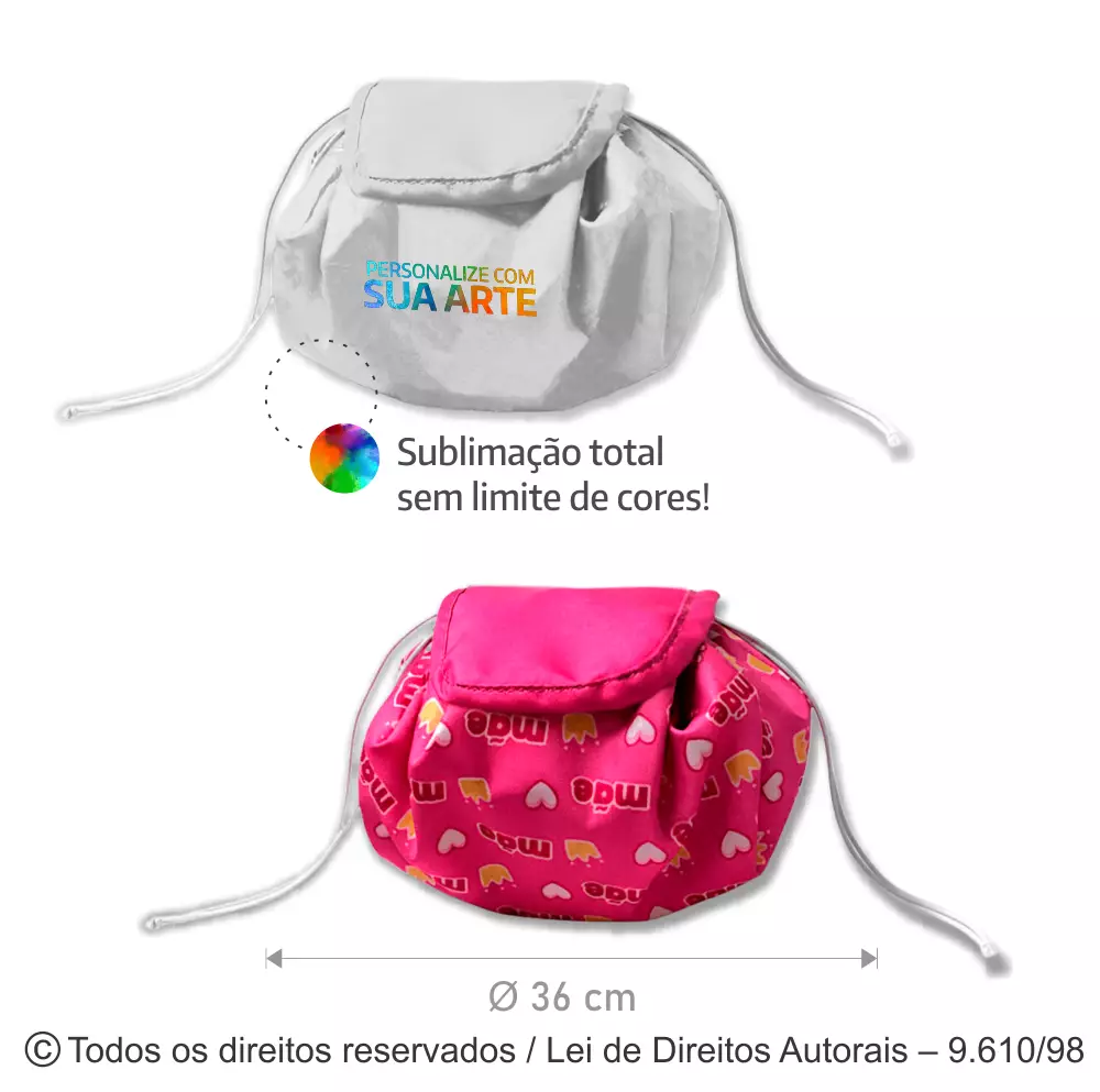 PORTA MAQUIAGEM  DE POLIESTER 36CM DIAMETRO N106PL