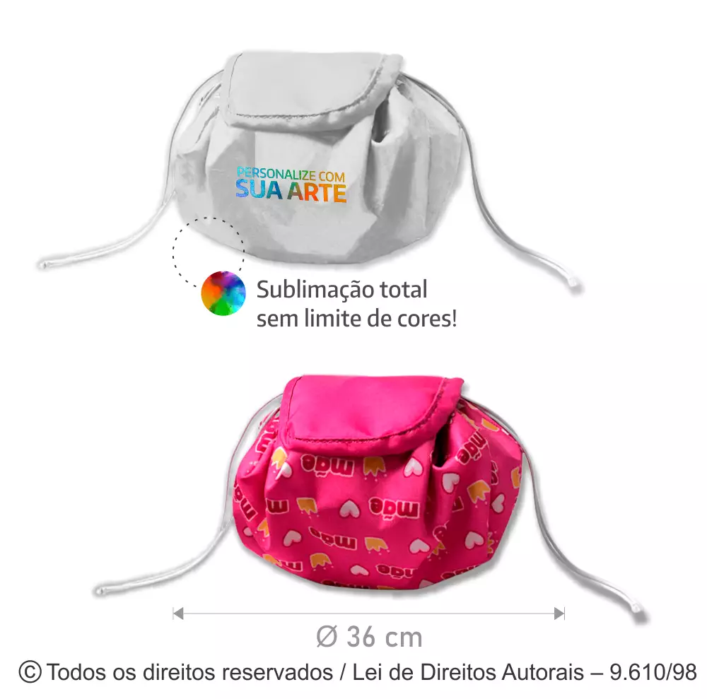 PORTA MAQUIAGEM  DE POLIESTER 36CM DIAMETRO N106PL