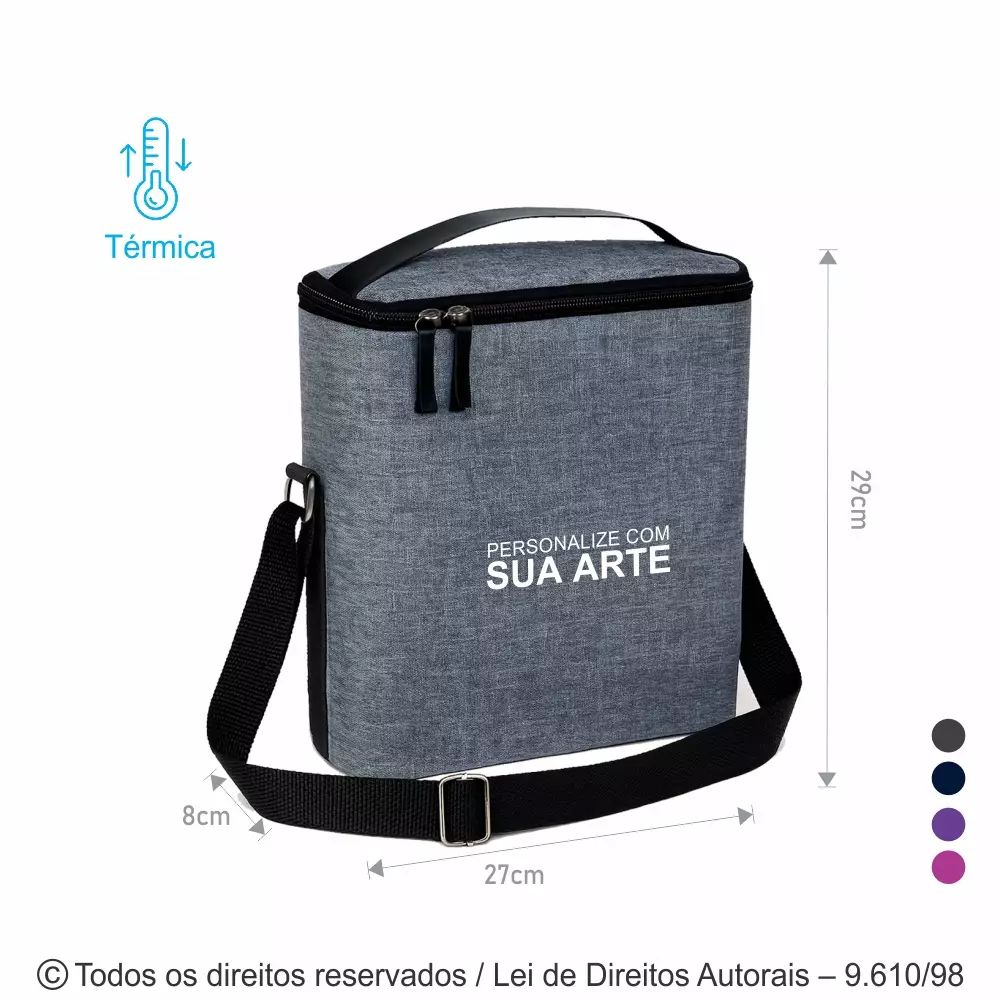 PORTA VINHO TERMICO 3 GARRAFAS TECIDO MESCLA 25X29X8CM 416M