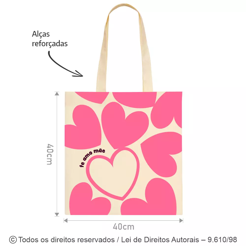 SACOLA DE ALGODAO 160G 40X40CM 5A