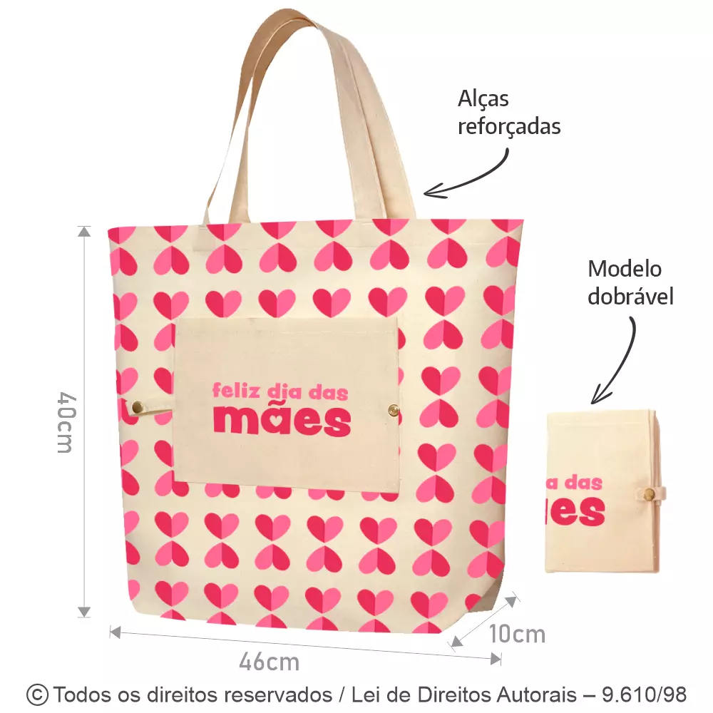 SACOLA DE ALGODAO 160G  46X40X10CM 282A