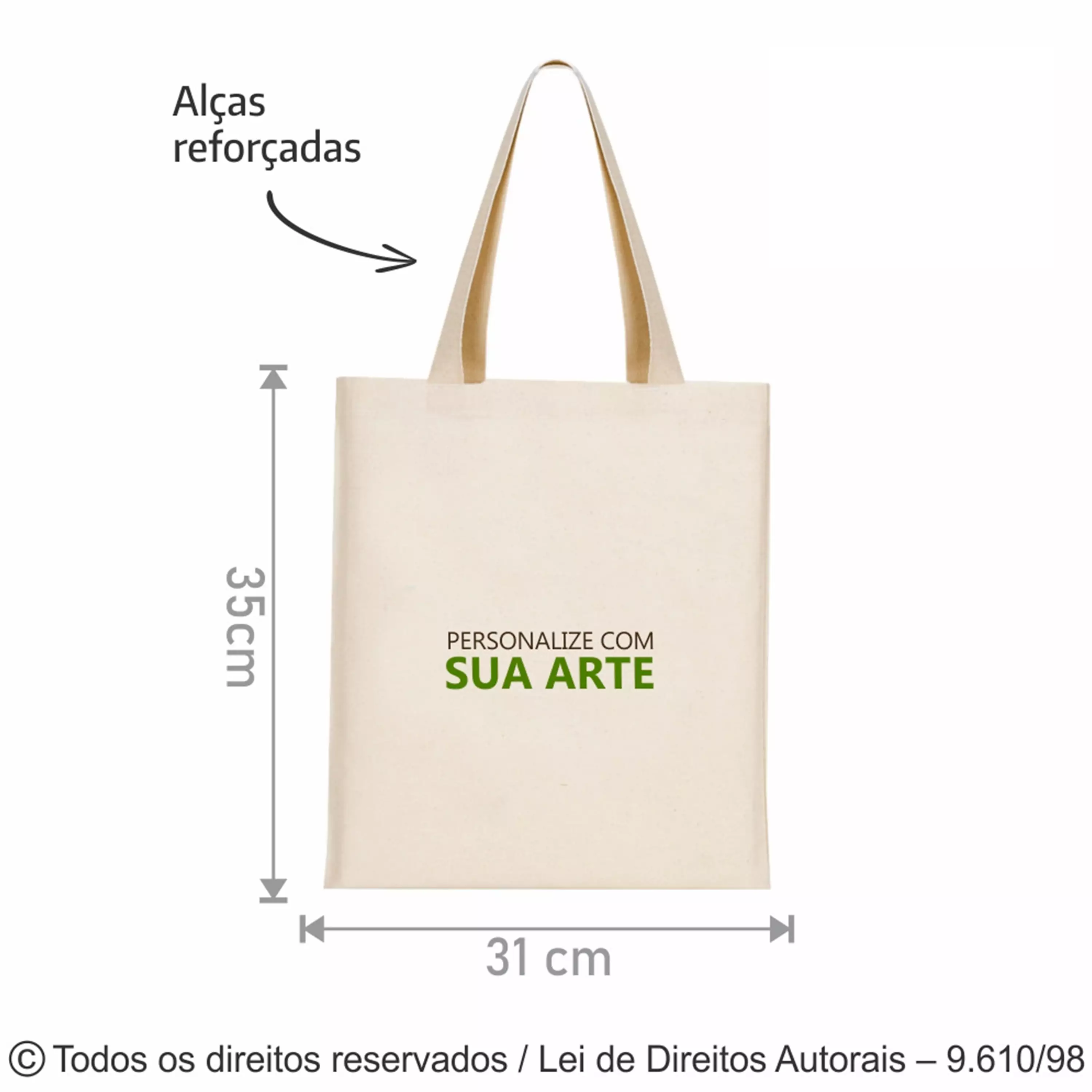 SACOLA DE LONA 240G 31X35CM 14L