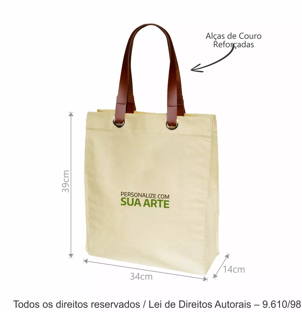 SACOLA DE LONA 240G 35X40X15CM NATURAL 322L
