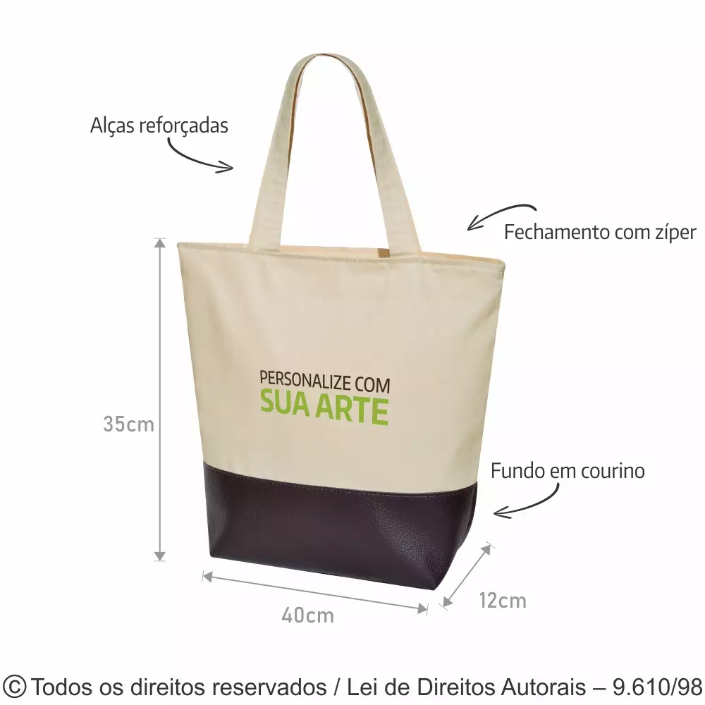 SACOLA DE LONA 240G 40X35X12CM 287L