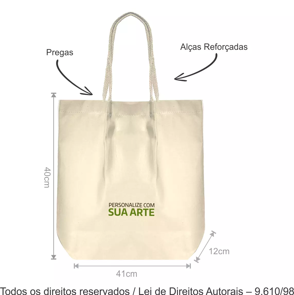 SACOLA DE LONA 240G 41X40X12CM 315L