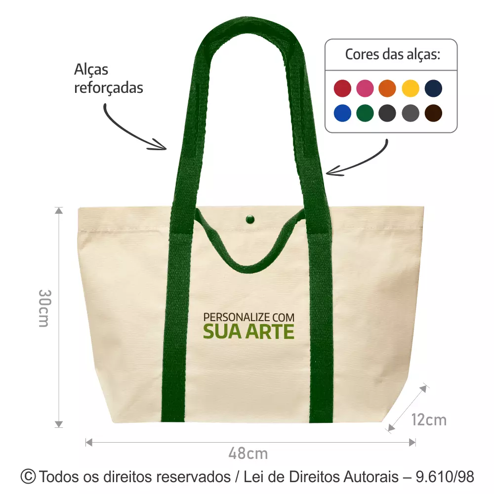 SACOLA DE LONA 240G 48X30X12CM 326LFC