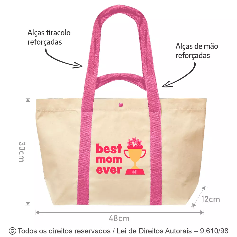 SACOLA DE LONA 240G 48X30X12CM 326LFC