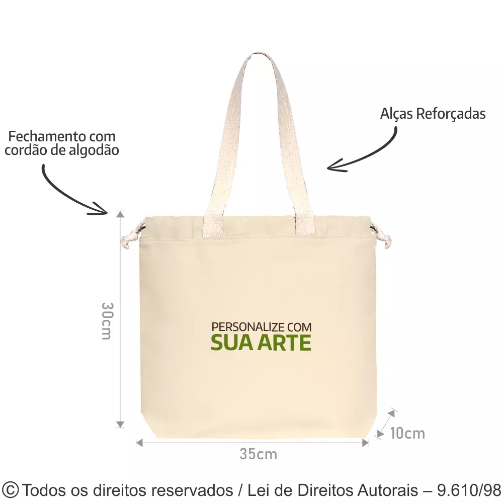 SACOLA DE LONA LEVE 35X30X10CM 238L