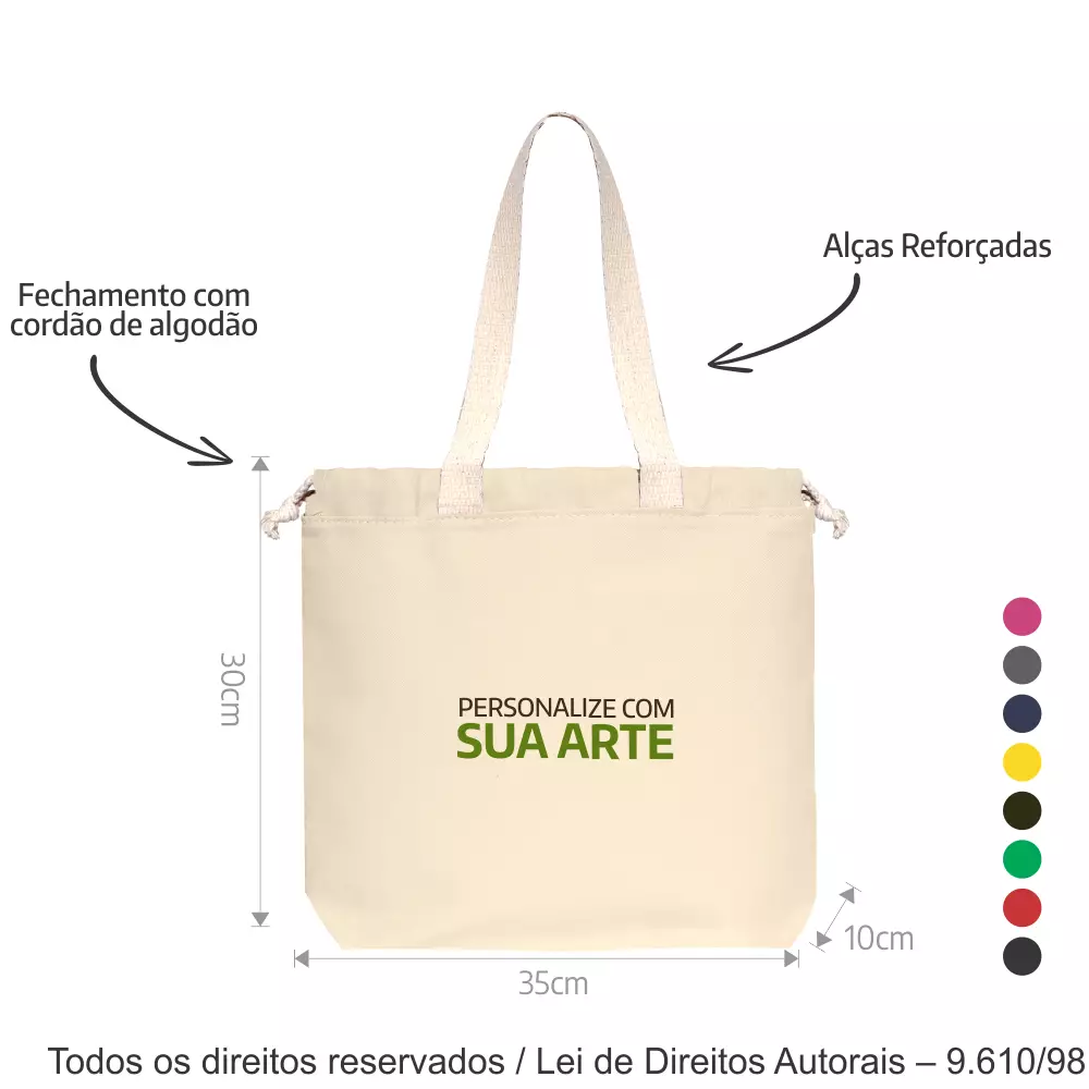 SACOLA DE LONA LEVE 35X30X10CM 238L