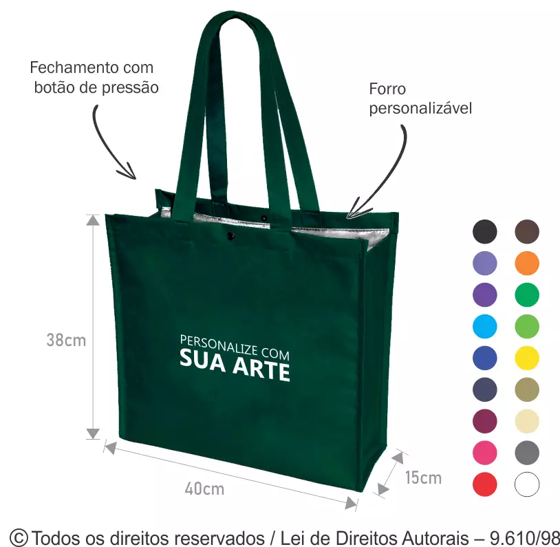 SACOLA DE NYLON 600G 40X38X15CM 320N
