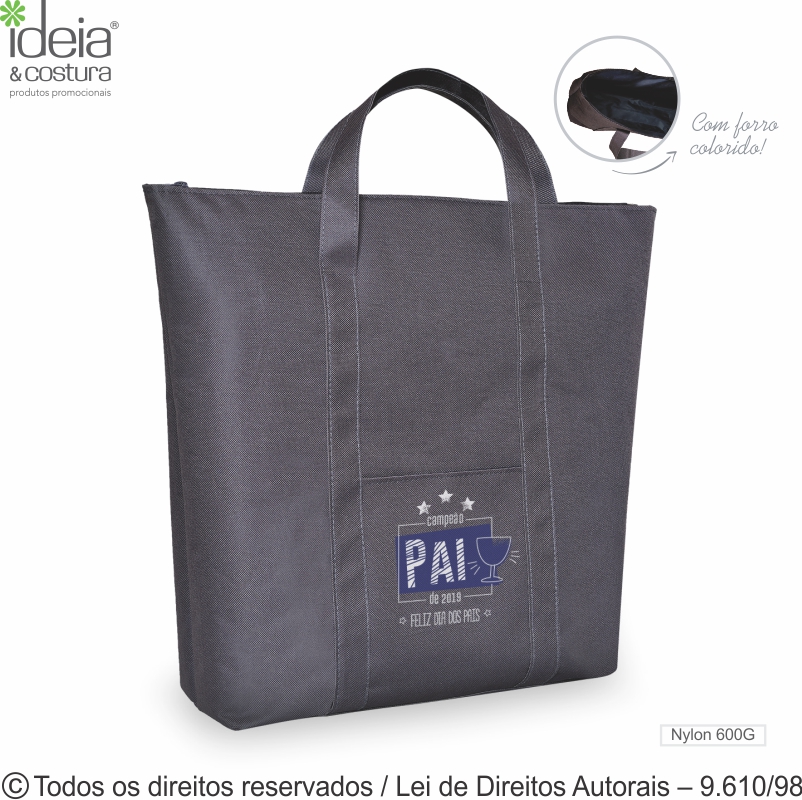 SACOLA DE NYLON 600G COM FORRO 50X45X14 202N