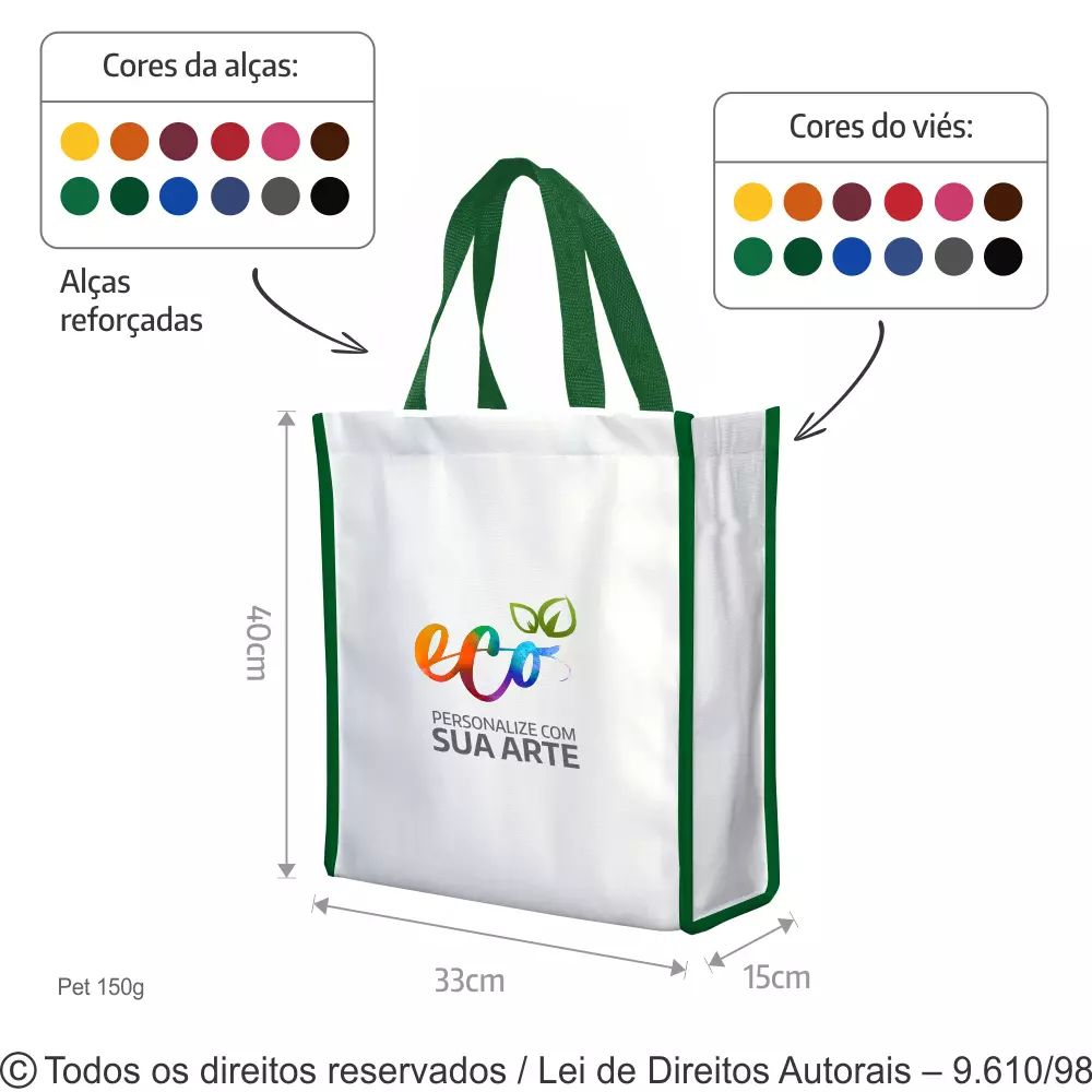 SACOLA DE PET 150G 33X40X15CM 113PFCDC