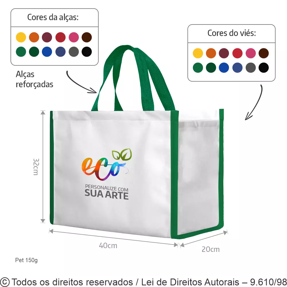 SACOLA DE PET 150G 40X32X20CM 12PFCDC