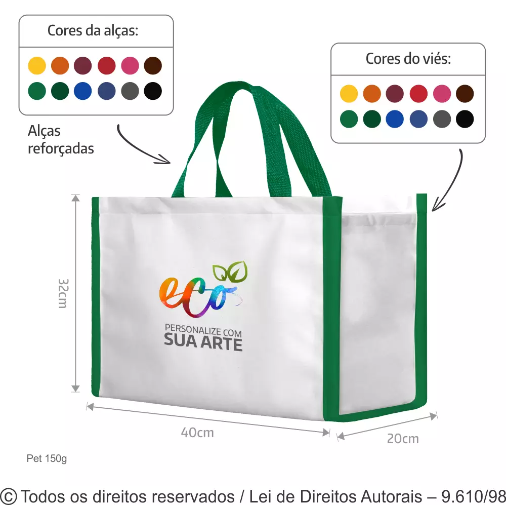 SACOLA DE PET 150G 40X32X20CM 12PFCDC