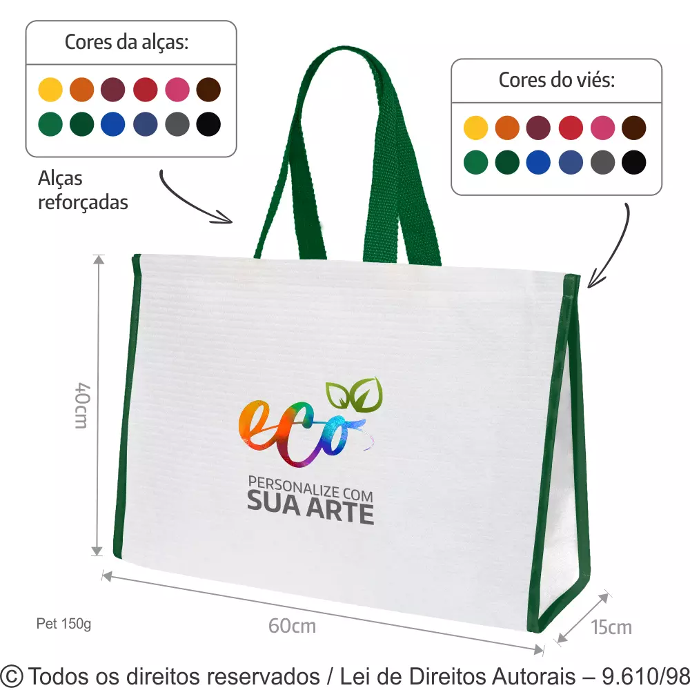 SACOLA DE PET 150G 60X40X15CM 107PFCDC