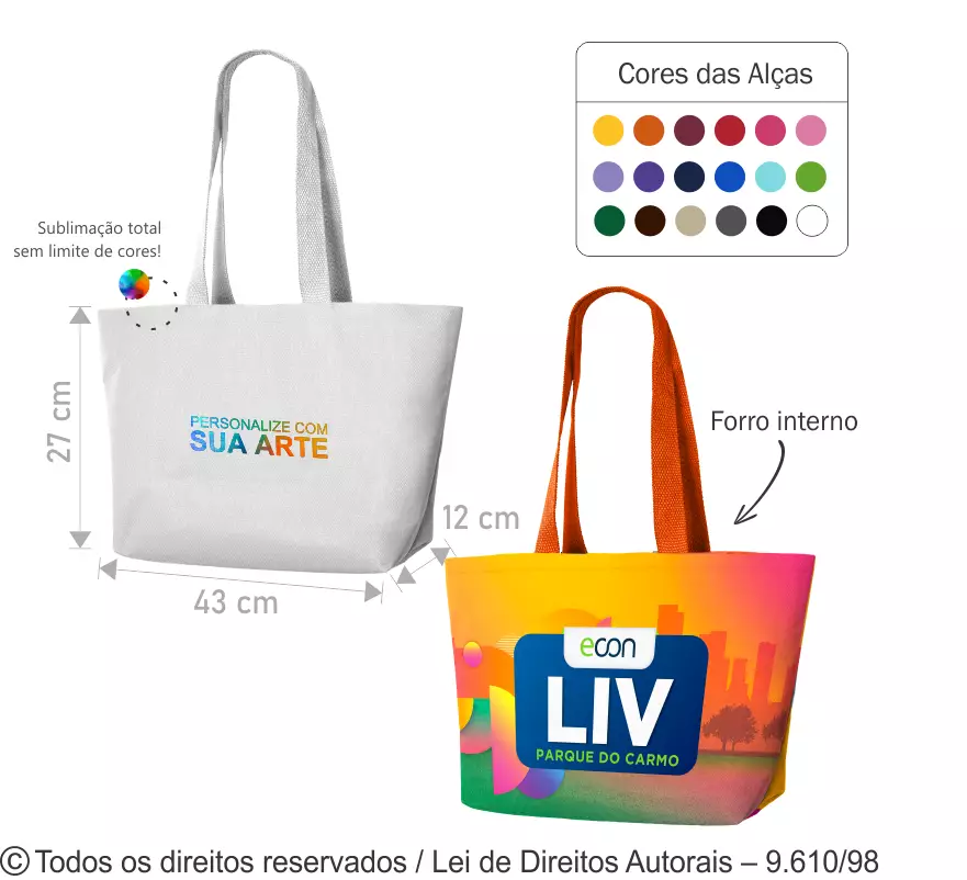 SACOLA DE POLIESTER 301 43X27X12CM 69PL