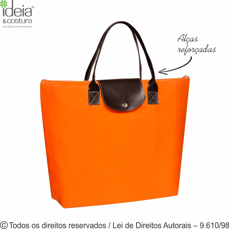 SACOLA DOBRAVEL DE NYLON 70 PVC 43X31X10CM 144N
