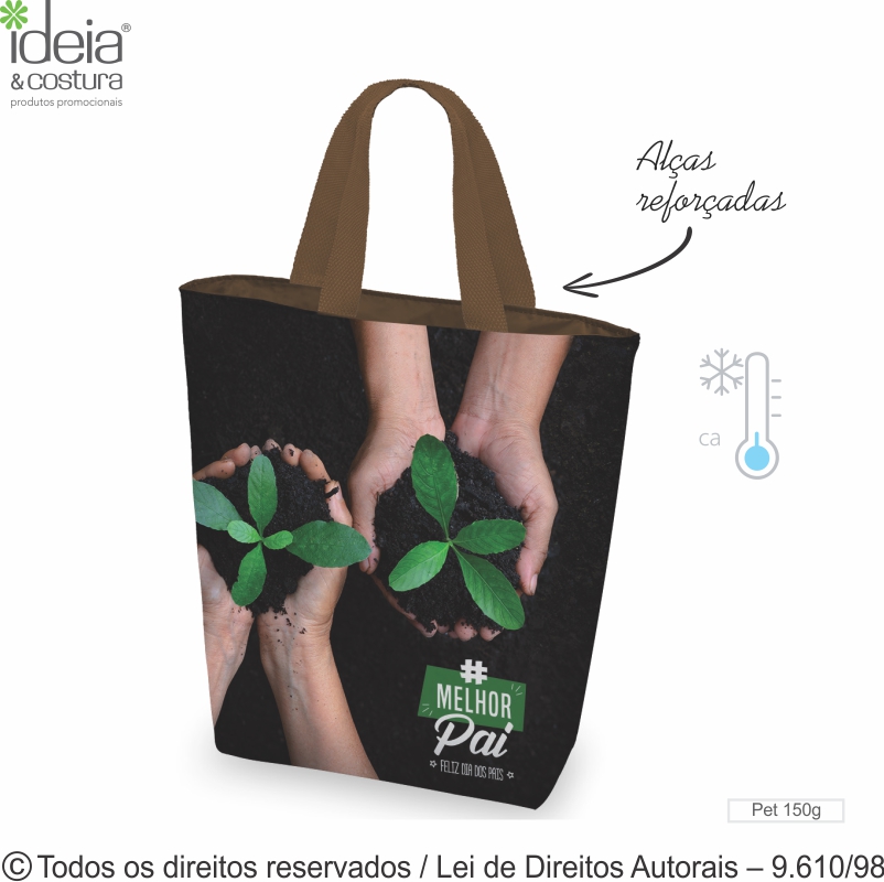 SACOLA TERMICA 10 LITROS EM PET 150G 40X37X14CM 128P