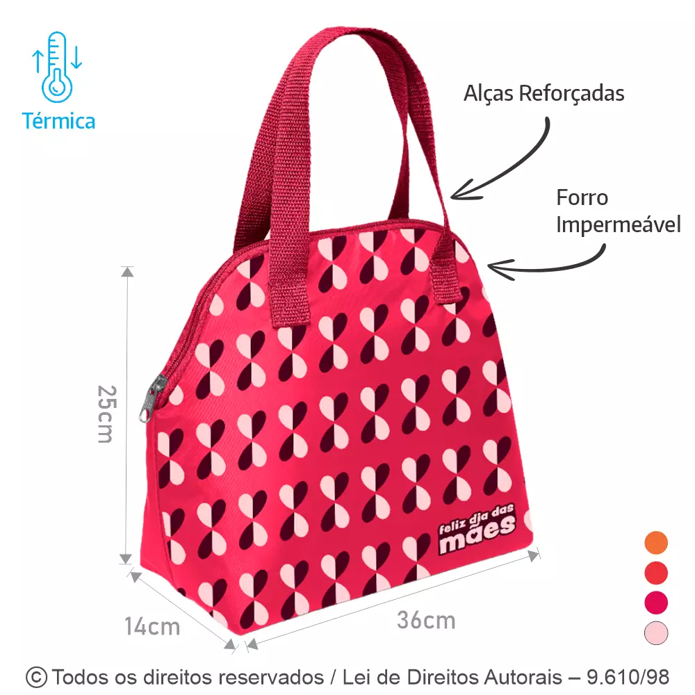 SACOLA TERMICA 3,5 LITROS EM NYLON 70 RESINADO 36X25X14CM 135N