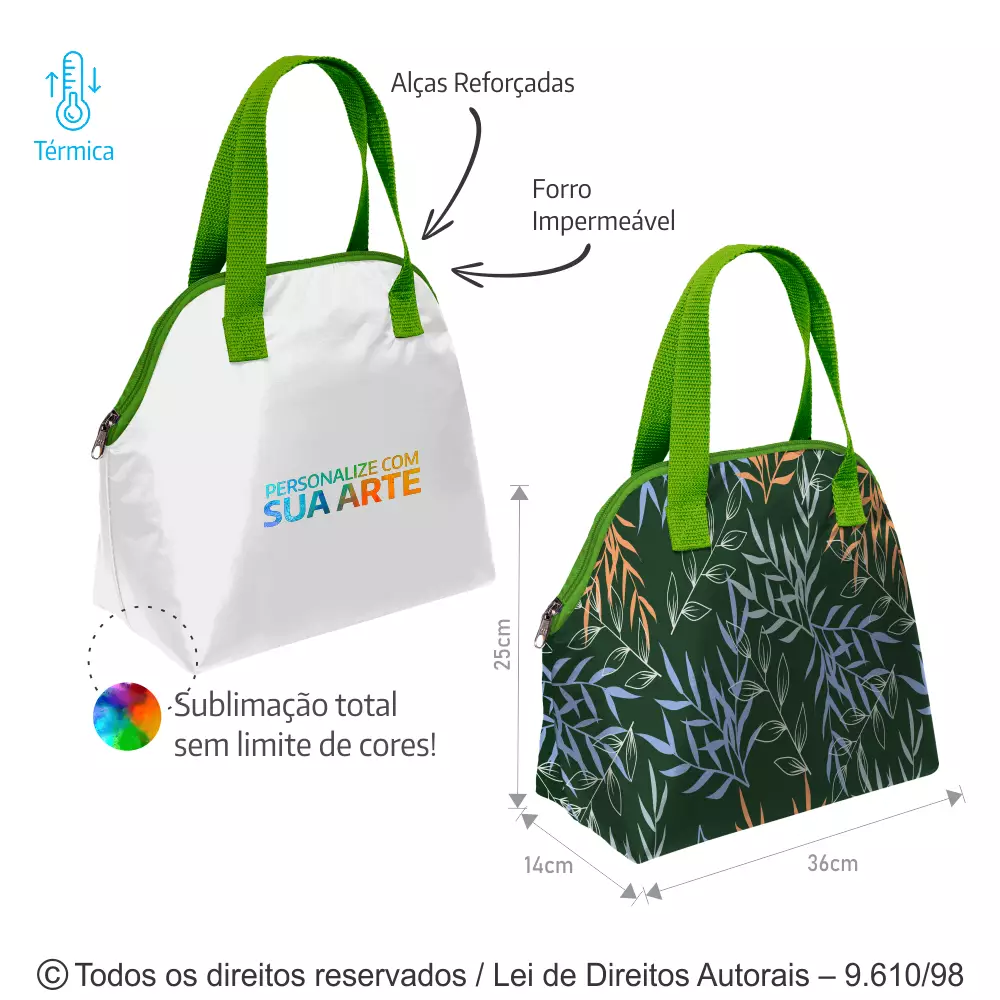 SACOLA TERMICA 3,5 LITROS EM POLIESTER 301 36X25X14CM 135PL