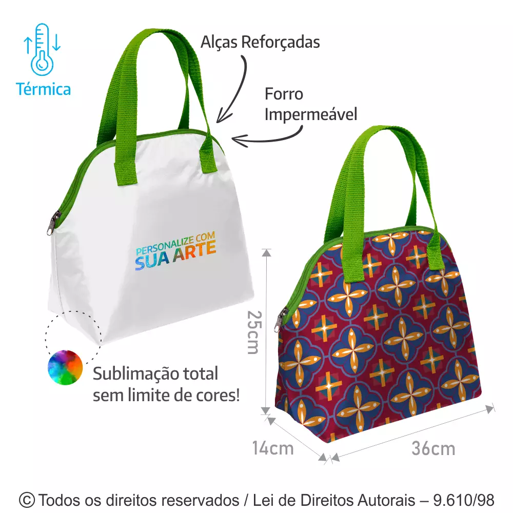 SACOLA TERMICA 3,5 LITROS EM POLIESTER 301 36X25X14CM 135PL