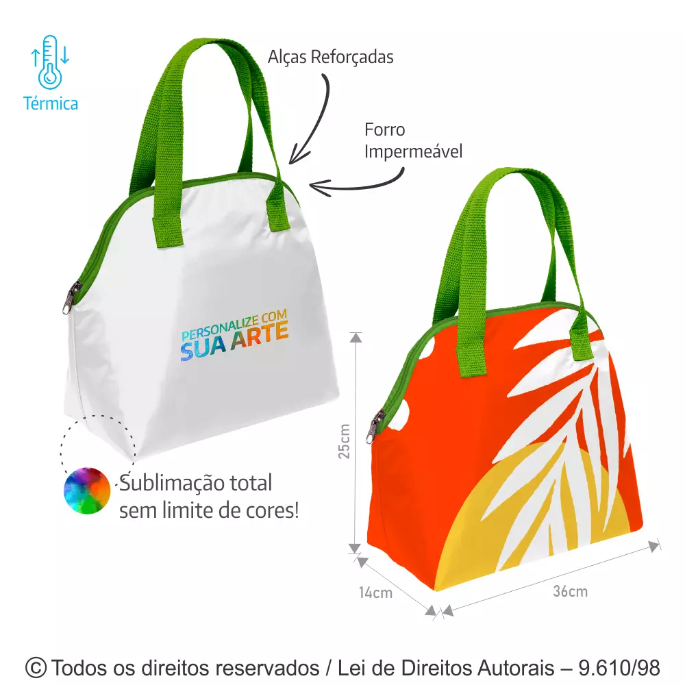 SACOLA TERMICA 3,5 LITROS EM POLIESTER 301 36X25X14CM 135PL