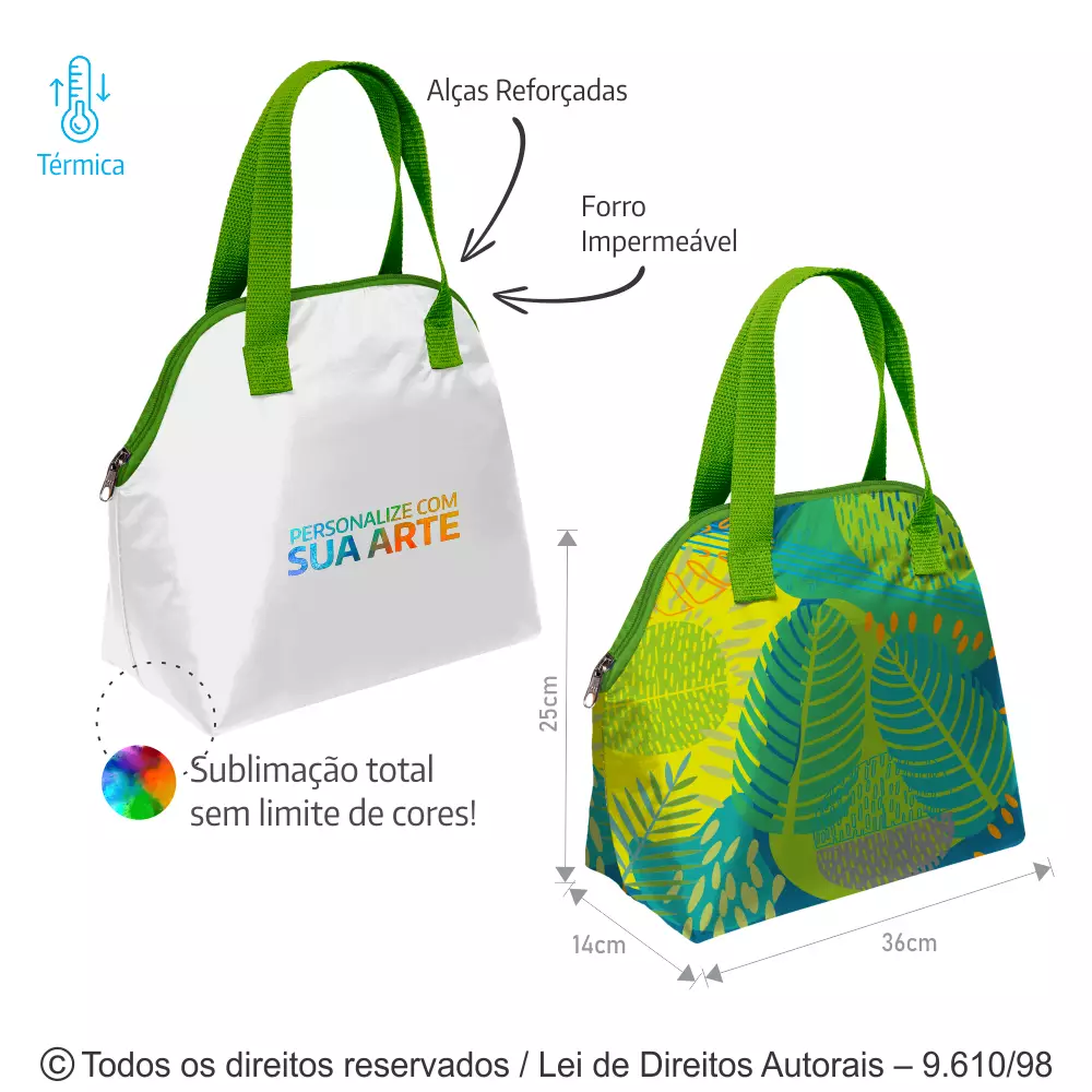 SACOLA TERMICA 3,5 LITROS EM POLIESTER 301 36X25X14CM 135PL